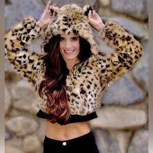 SPIRITHOODS CHEETAH CROPPED JACKET